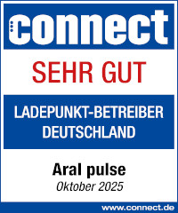 Abbildung des Connect Siegels ARAL pulse ist Testsieger als Charge Point Operator 